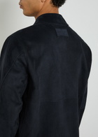 Givenchy Patch Pocket Suede Overshirt Navy
