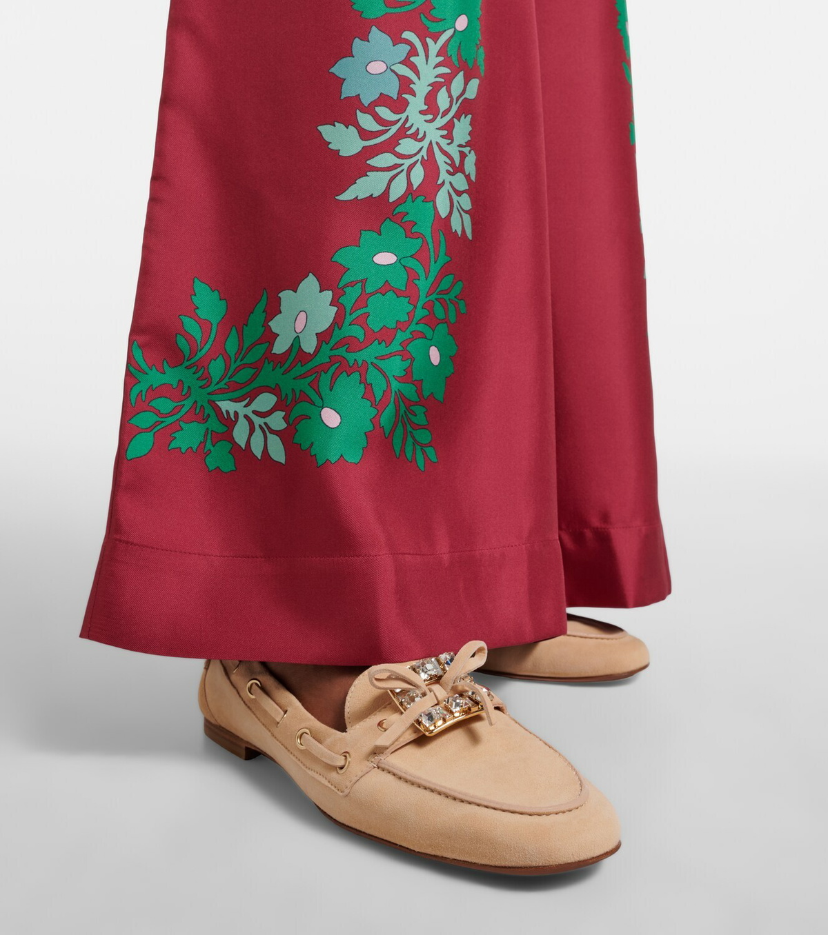 Roger Vivier Boat Strass embellished suede boat shoes