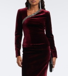 Roland Mouret Embellished velvet top