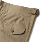 Rubinacci - Manny Tapered Pleated Linen Trousers - Brown