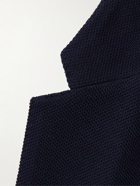 Ermenegildo Zegna - Unstructured Wool and Cotton-Blend Piqué Blazer - Blue
