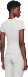 SKIMS Gray Cotton Jersey T-Shirt