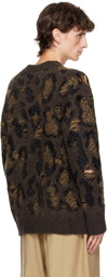 Junya Watanabe Brown Jacquard Sweater
