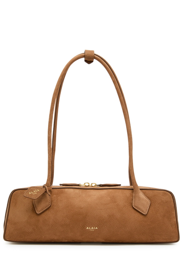 Photo: Alaïa Le Teckle Medium Grained Nubuck Shoulder bag - Brown - One Size