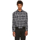 Neil Barrett Grey and Black Tartan Shirt