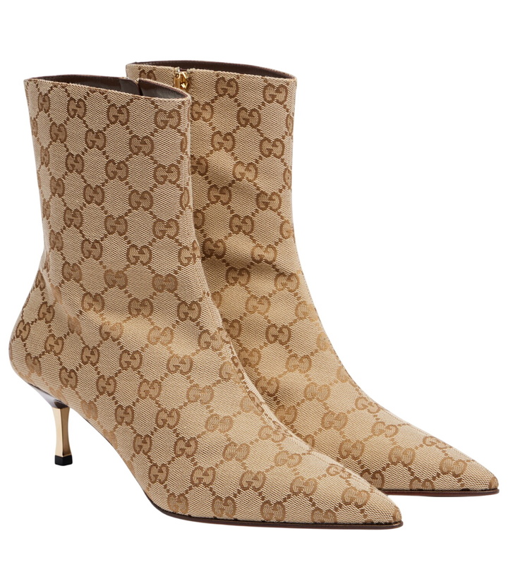 Photo: Gucci Bombshell 55 GG Canvas ankle boots