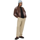 Dime Brown Faded Fleece Bomber Jacket