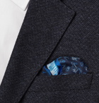 Etro - Paisley-Print Silk-Twill Pocket Square - Navy