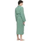 Tekla Green & White Terry Classic Bathrobe