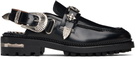 Toga Pulla Black Polished Leather Loafers