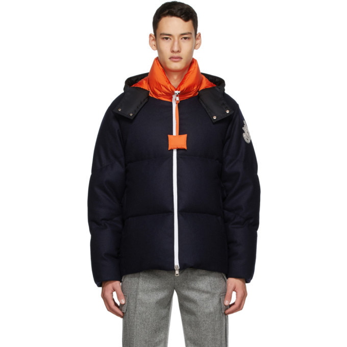 Photo: Moncler Genius 1 Moncler JW Anderson Navy Down Wool Jacket