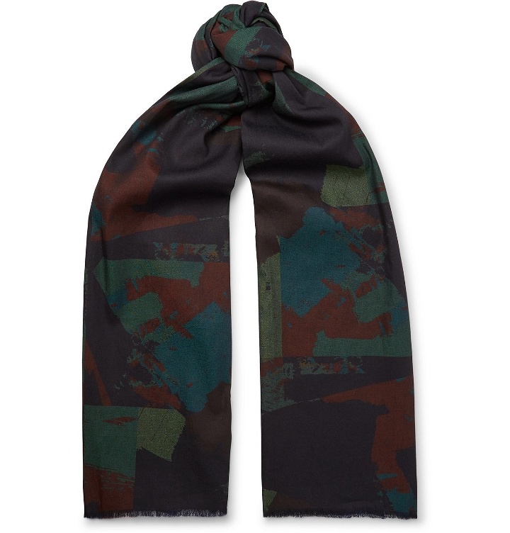 Photo: The Workers Club - Printed Cotton Scarf - Blue