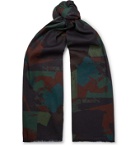 The Workers Club - Printed Cotton Scarf - Blue