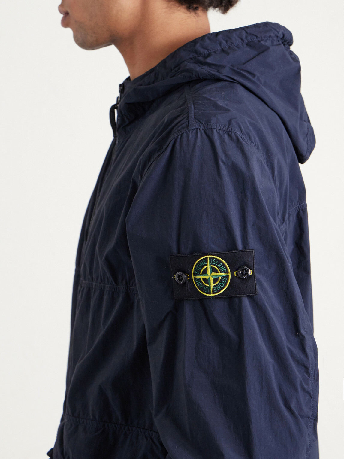 Stone Island - Hooded Brushed Recycled-Nylon Parka - Blue