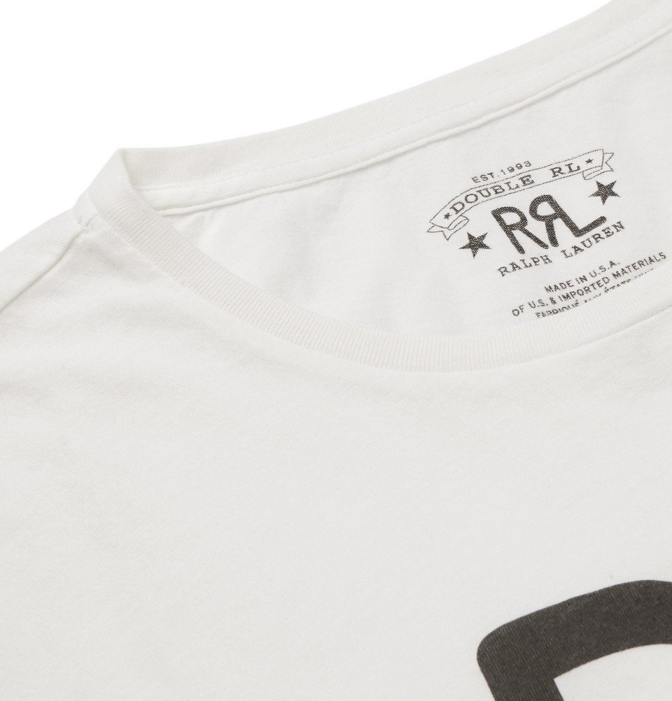 RRL - Slim-Fit Logo-Print Cotton-Jersey T-Shirt - White RRL