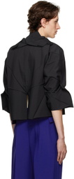 132 5. ISSEY MIYAKE Black Solid Shirt