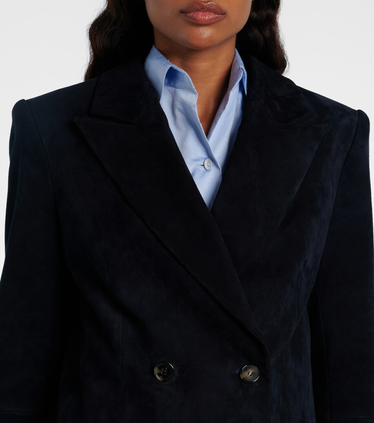 Stouls Suede double-breasted blazer