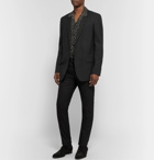 SAINT LAURENT - Black Slim-Fit Bead-Embellished Wool Blazer - Black