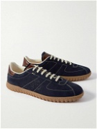 Berluti - Scritto Venezia Leather-Trimmed Suede Sneakers - Blue