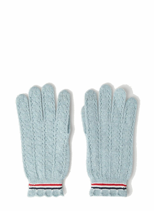 Photo: Touchscreen Pointelle Gloves in Blue
