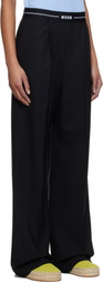 MSGM Black Pleated Trousers