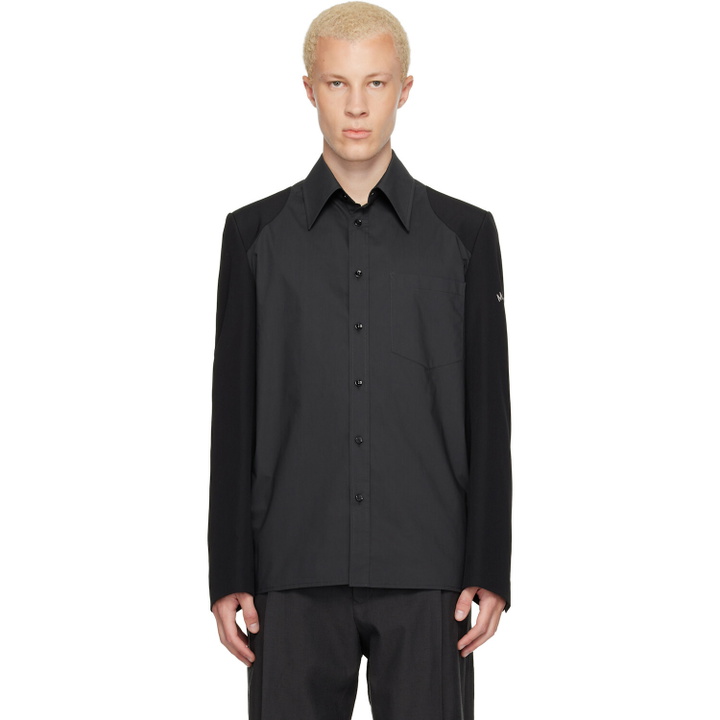 Photo: MM6 Maison Margiela Black Long-Sleeved Shirt
