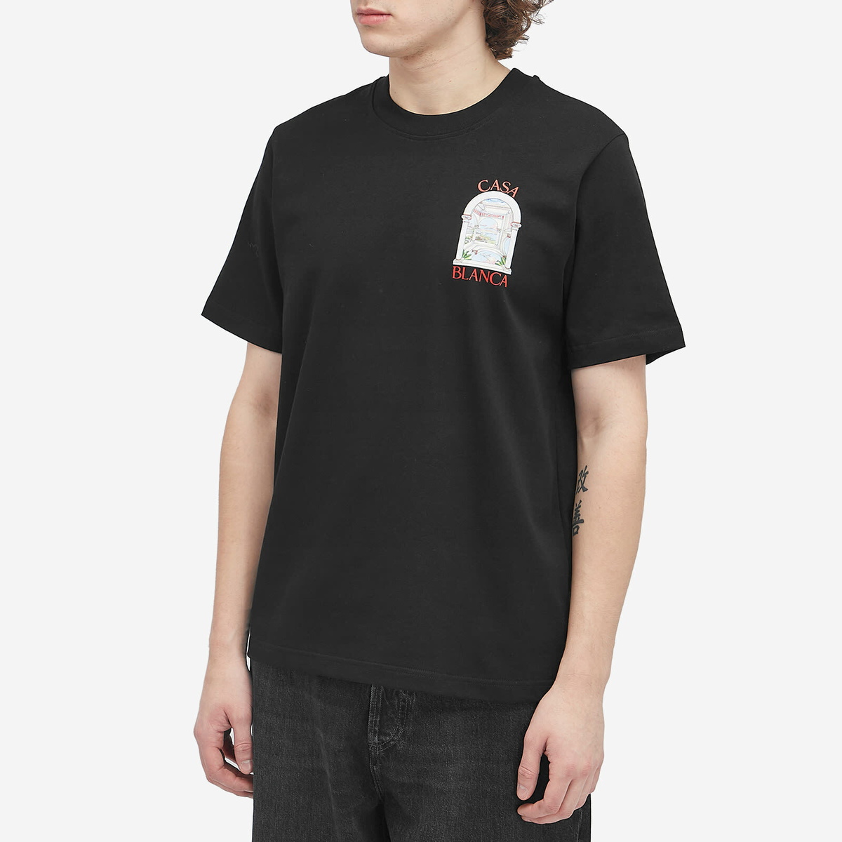 [CASABLANCA]「Le Passage」T シャツ Casablanca Men's Le Passage T-Shirt in Black Casablanca
