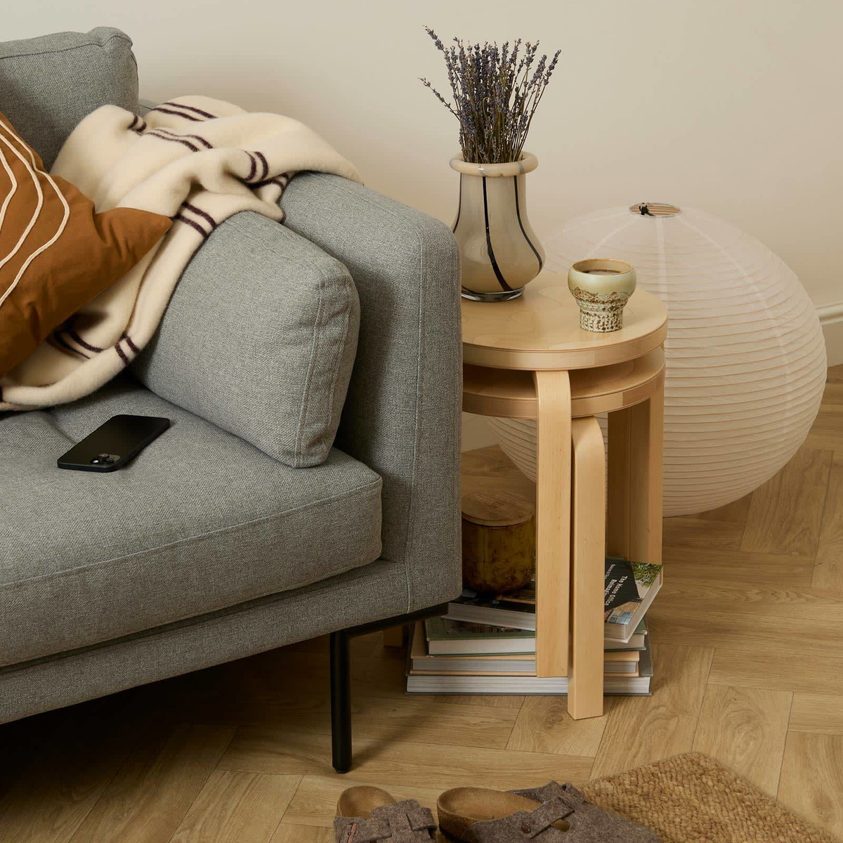 Artek x Marimekko Stool 60 - Lokki in Solid Birch 