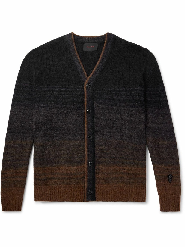 Photo: Simone Rocha - Crystal-Embellished Dégradé Brushed-Knit Cardigan - Brown