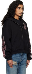 AMIRI Black Flames Zip Hoodie