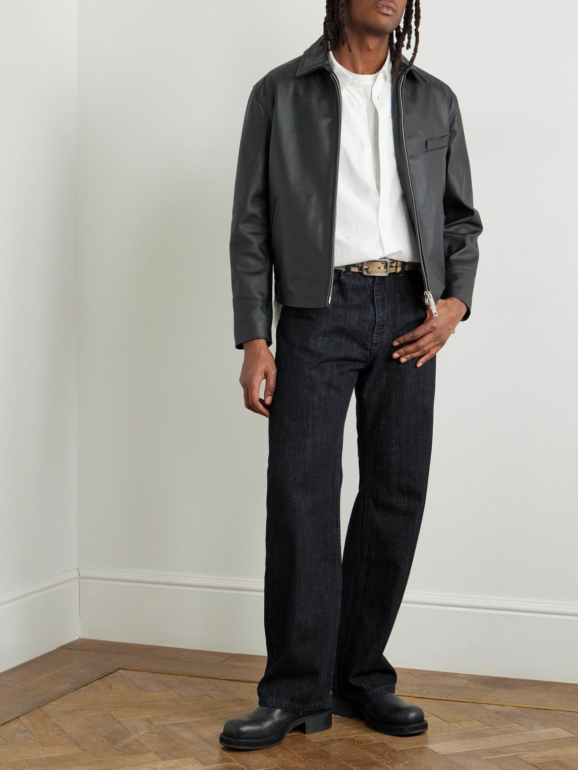 SECOND / LAYER - Valluco 2 Straight-Leg Raw Jeans - Blue Second/Layer