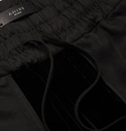 AMIRI - Tapered Twill-Panelled Velvet Sweatpants - Black