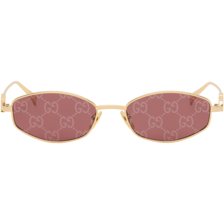 Photo: Gucci Gold Oval Frame Sunglasses