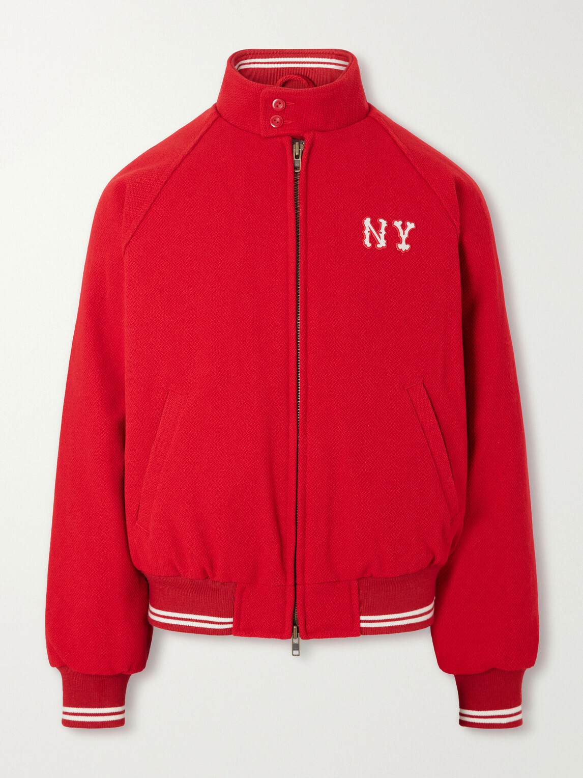 Aimé Leon Dore - Ny Highlanders Logo-Embroidered Wool-Blend Varsity Jacket - Red