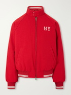 Aimé Leon Dore - Ny Highlanders Logo-Embroidered Wool-Blend Varsity Jacket - Red