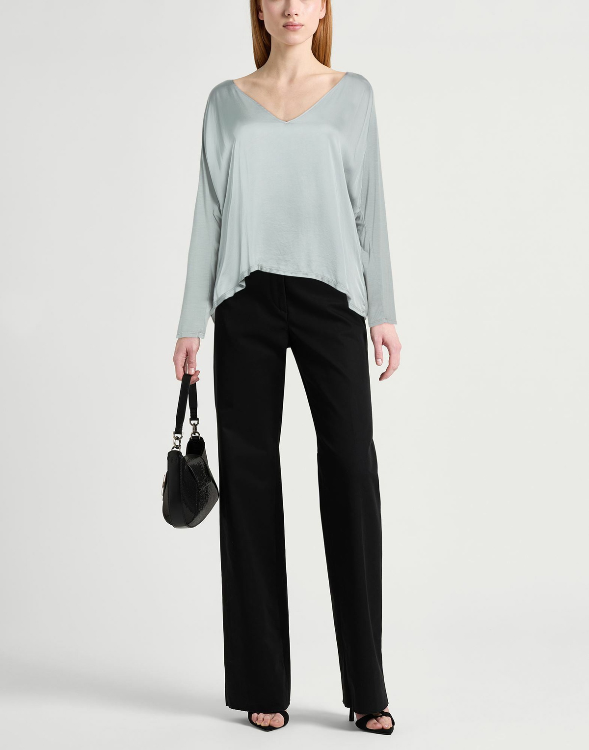 Manila Grace Womens Top in Grey