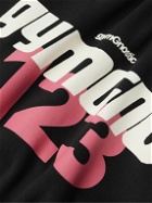 RRR123 - Agape Cropped Printed Appliquéd Cotton-Jersey Sweatshirt - Black