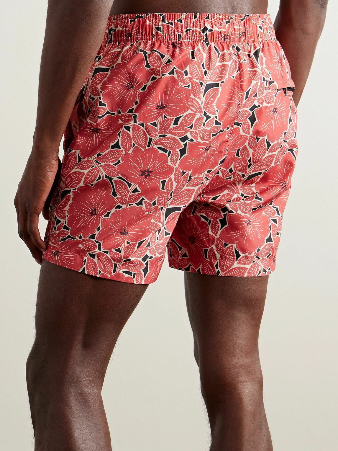 Onia - Charles Straight-Leg Mid-Length Floral-Print Swim Shorts - Red