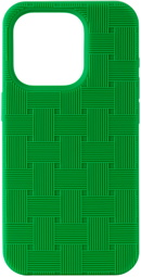 Bottega Veneta Green Intreccio iPhone 15 Pro Case