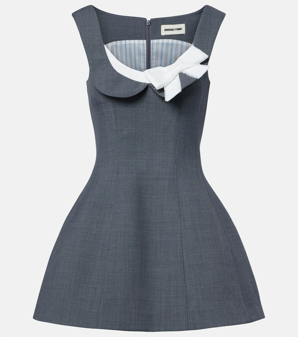 Shushu/Tong Bow-detail twill minidress