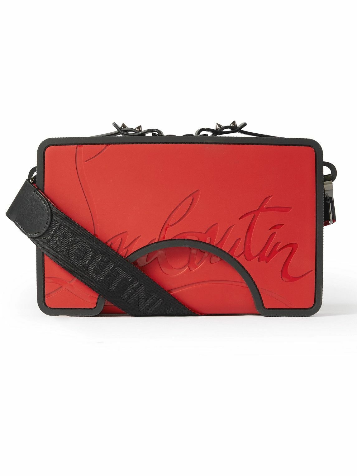 Photo: Christian Louboutin - Adolon Logo-Debossed Leather and Rubber Messenger Bag