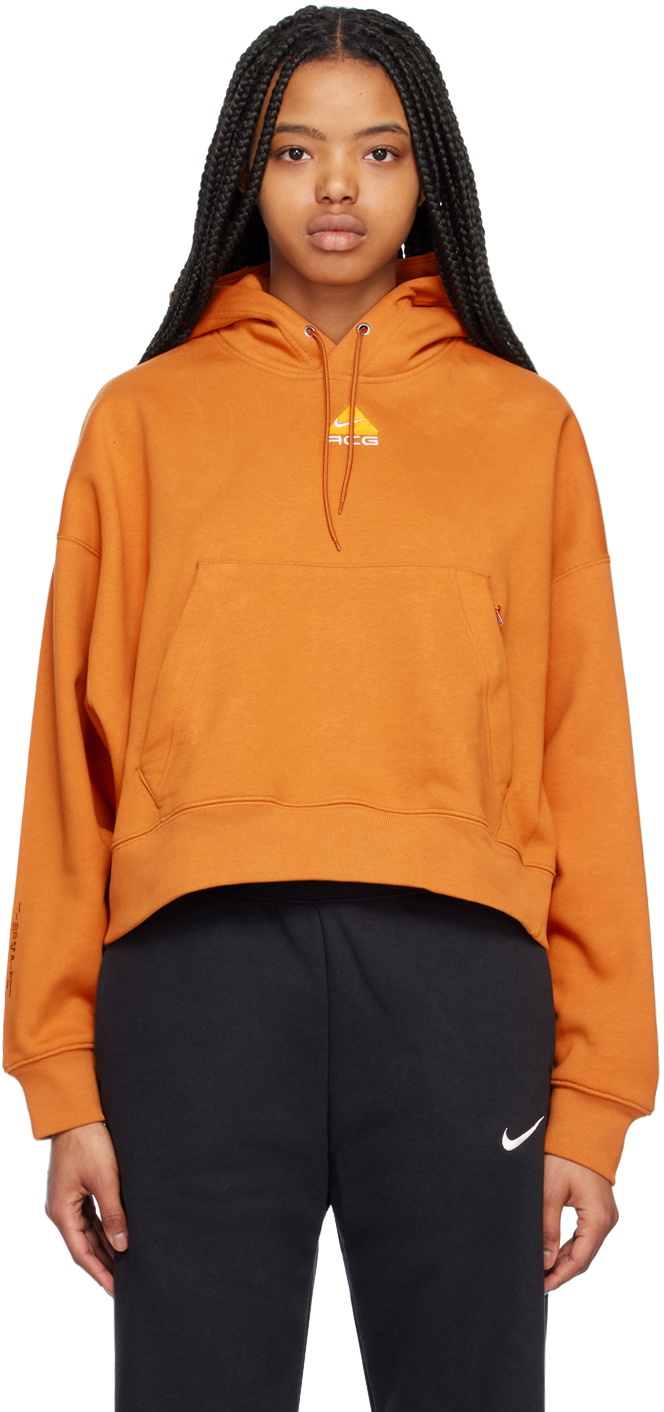 Nike Orange Embroidered Hoodie Nike