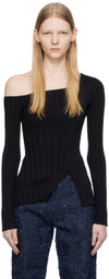 Elleme Black Asymmetric Long Sleeve T-Shirt