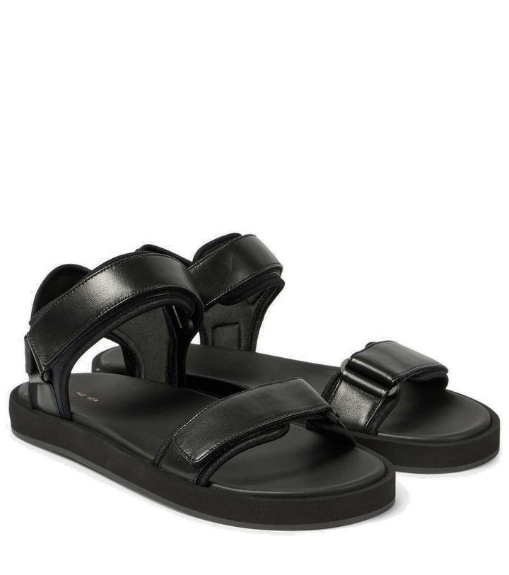 Photo: The Row Hook-And-Loop leather sandals