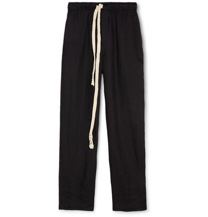 Photo: Loewe - Paula's Ibiza Linen and Cotton-Blend Drawstring Trousers - Black