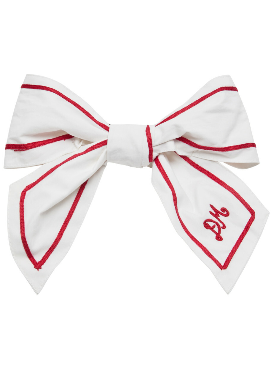 Damson Madder Sailor bow Cotton Hair Clip - White - One Size