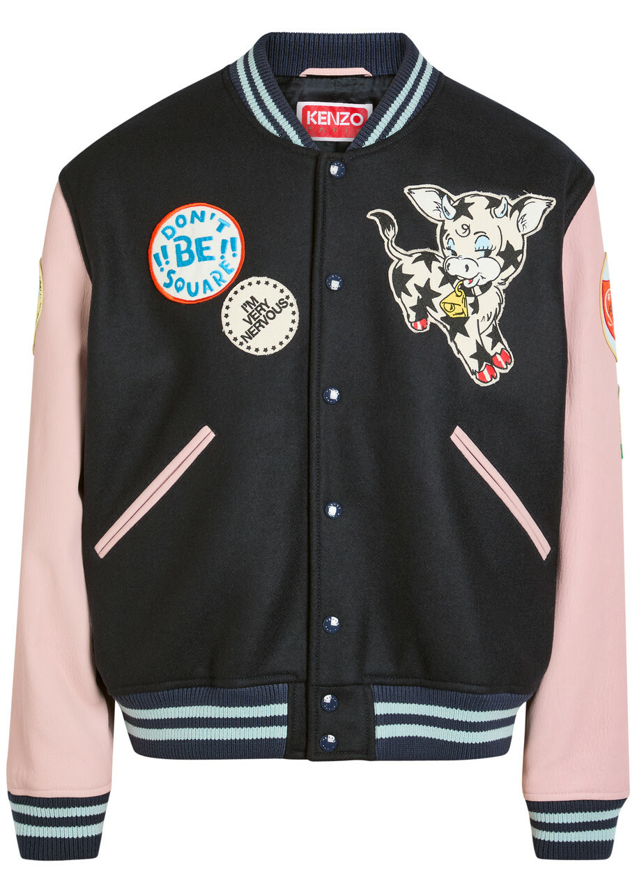 Kenzo - Tiger Varsity leather-paneled varsity jacket Kenzo