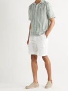 BRIONI - Camp-Collar Striped Cotton-Poplin Shirt - Green