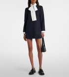Thom Browne Silk-trimmed virgin wool minidress