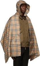 Burberry Beige Silk Check Padded Cape